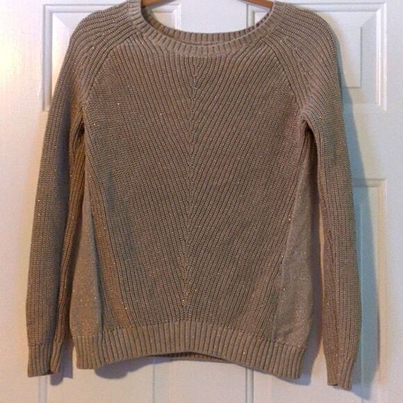 Banana Republic Sweaters - HOLIDAY Gold metallic shimmer Small ugly Christmas sweater Banana Republic